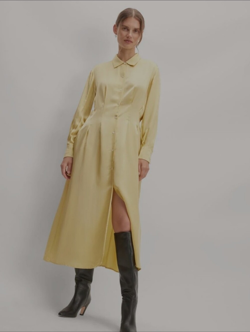 Everlane Hammered Satin Shirtdress
